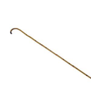 Bamboo Crook Handle Walking Stick Cane Gentlemans Vintage Folk Art u B